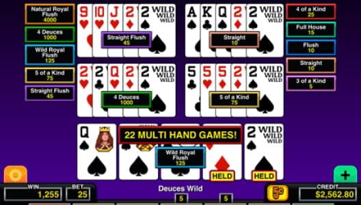 video poker odds the value from a high card to royal flush on five card draw jacks or better rules