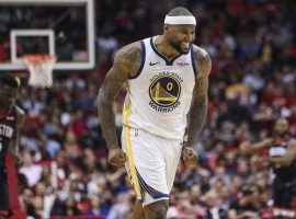 Golden State Warriors center DeMarcus "Boogie" Cousins celebrates a basket against the Houston Rockets at Oracle Arena in Oakland, CA. (Image: Troy Taormina/USA Today Sports)