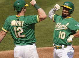 The Oakland Aâ€™s forced a Game 3 against the Chicago White Sox in part thanks to a second-inning home run by Marcus Semien (10) on Wednesday. (Eric Risberg/AP)