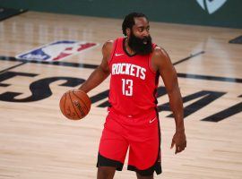 James Harden of the Houston Rockets seeks a fourth-straight NBA scoring title. (Image: Kim Klement/USA Today Sports)