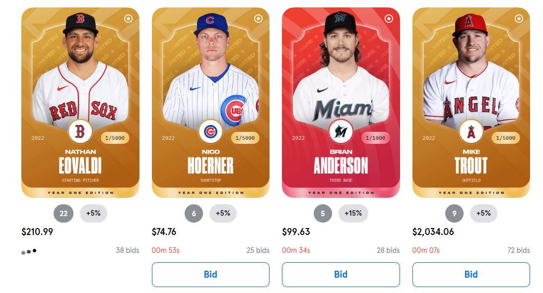 Sorare: MLB Weekly Unique Card Auction Schedule